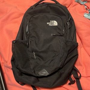 North face vault black backpack
